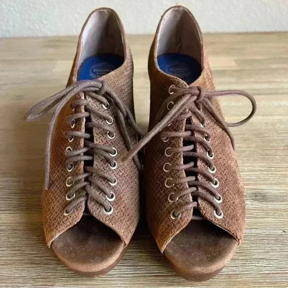 Jeffrey Campbell Anthropology Roosevelt Cone Heel Women’s Size 8 Brown Suede